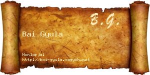 Bai Gyula névjegykártya